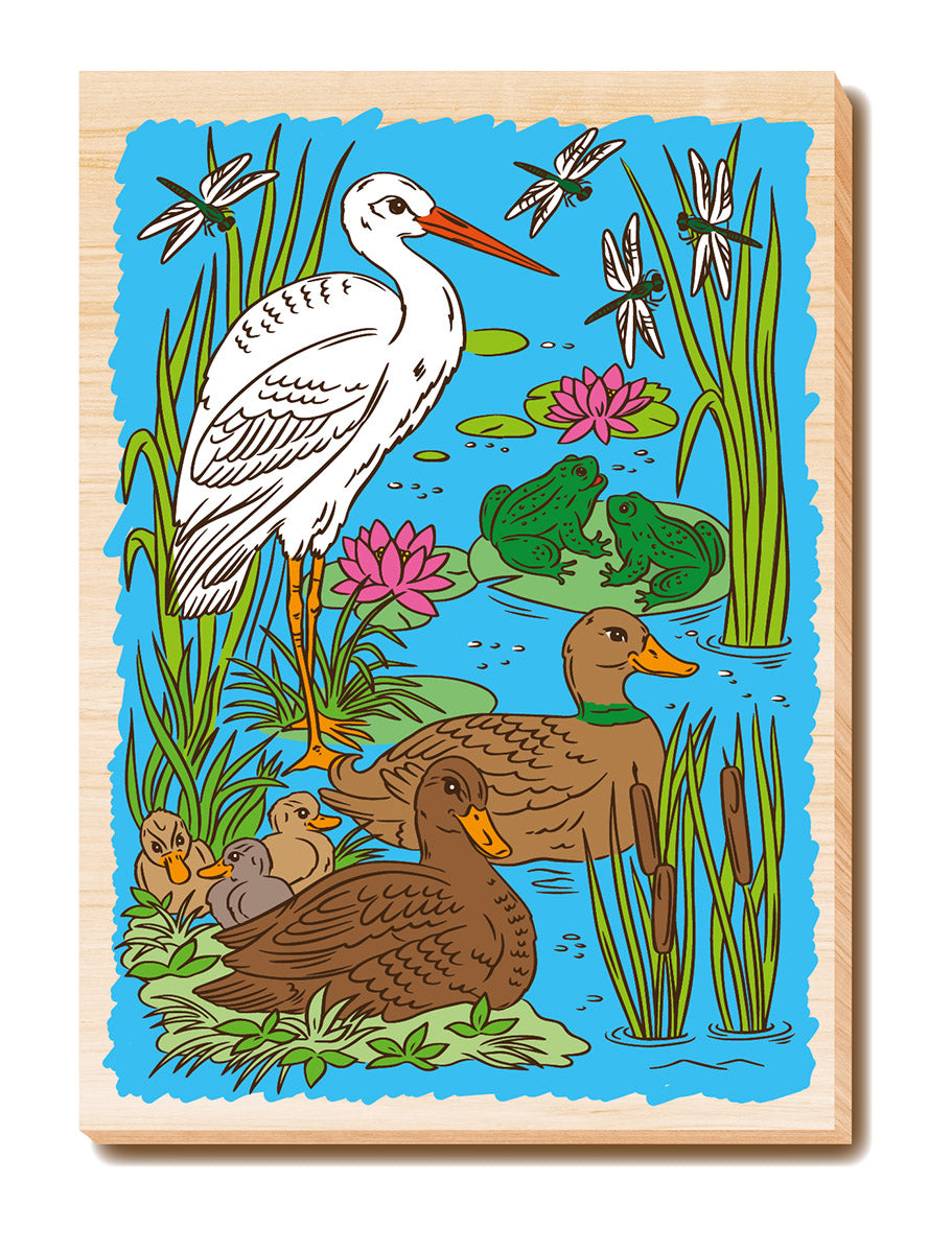 Выжигание. Дощечка для выжигания и росписи 1 шт "На пруду" А4 (конверт)