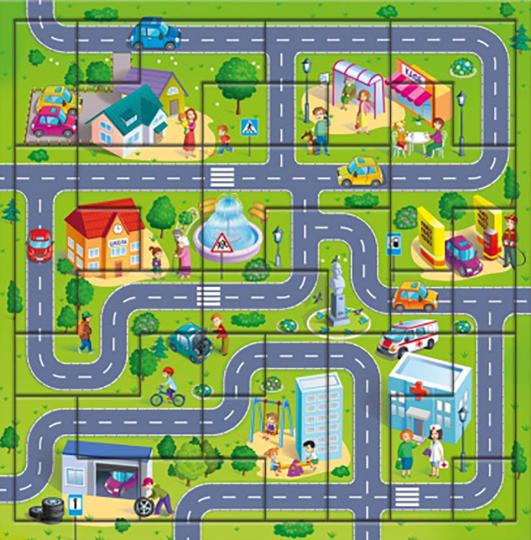 Головоломка с дополненной реальностью. 23 детали. Город. 30х30,5 см. ГЕОДОМ