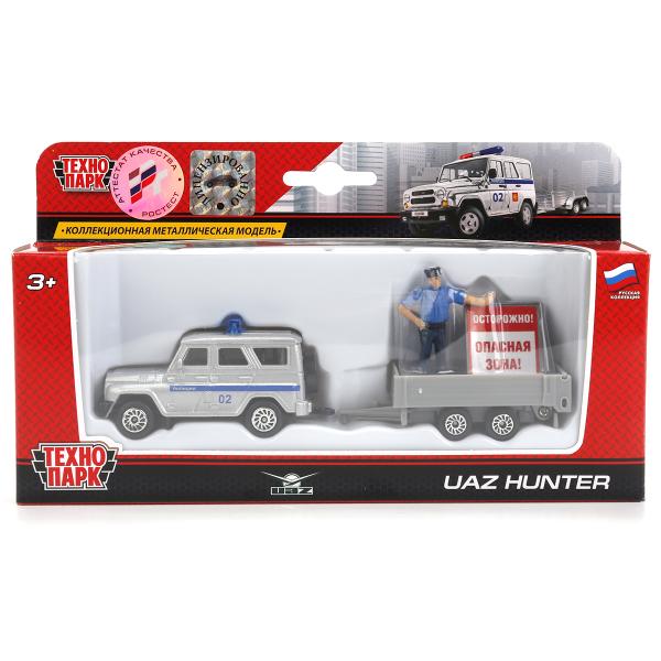 Machine en métal UAZ HUNTER, 7,5 cm + prise 7,5 cm. с фигур. и знак., кор. Parc technologique dans le cor.2*72шт