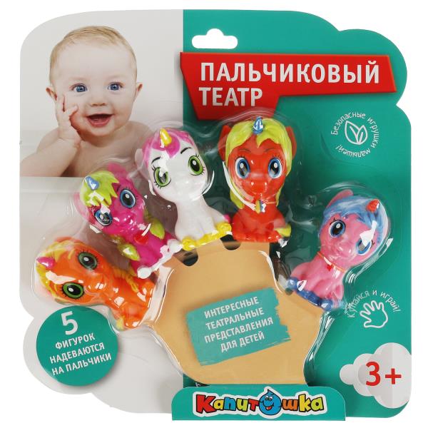 Игрушка пластизоль для ванны пальчиковый театр единороги в блист. КАПИТОШКА в кор.2*12шт