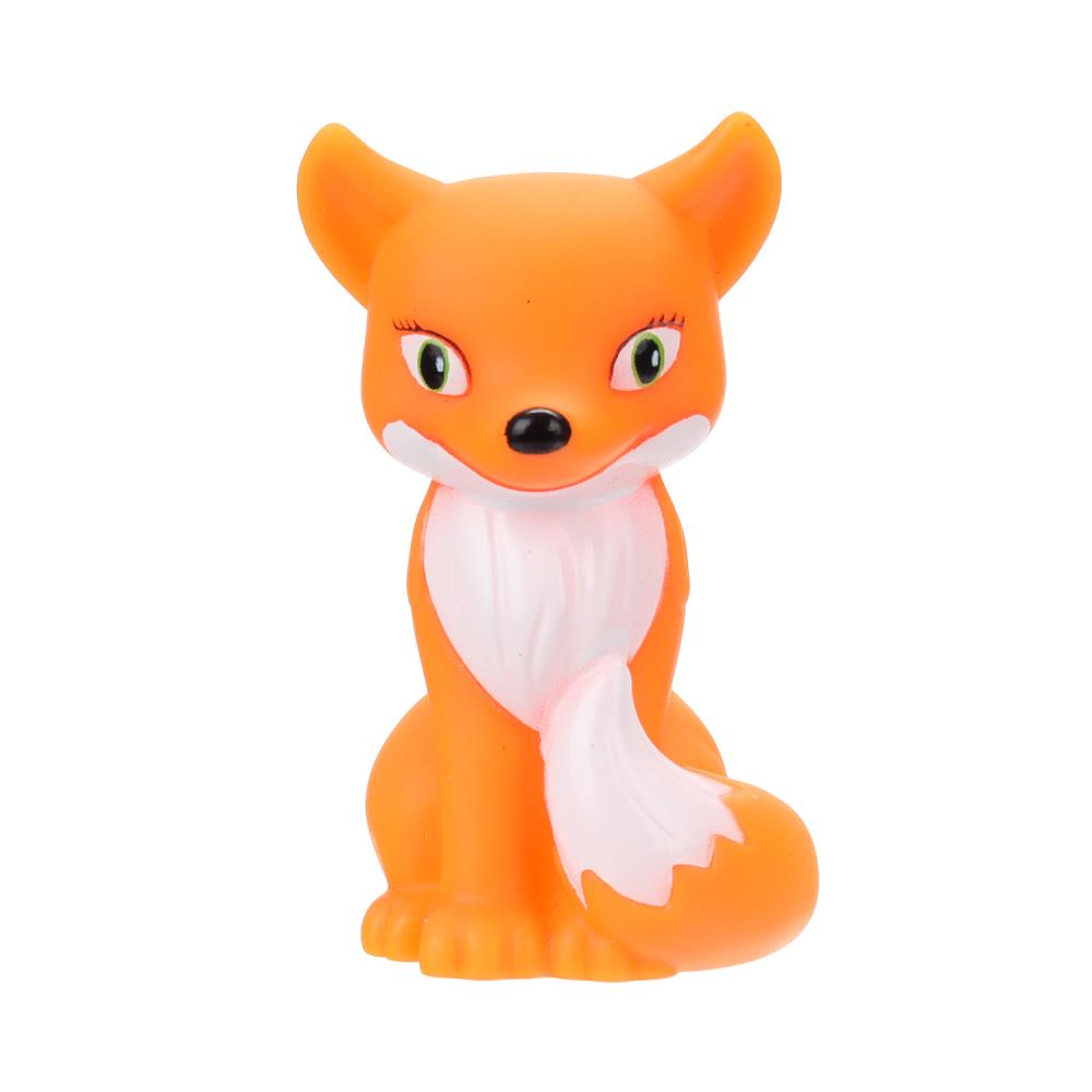 Игрушка пластизоль для ванны лиса, в сетке КАПИТОШКА в кор.2*144шт