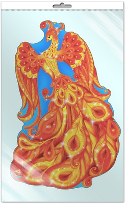 *Ф-7454-П ПЛАКАТ ВЫРУБНОЙ А3 В ПАКЕТЕ. Жар - птица (с блестками в индивидивидуальной упаковке с европодвесом и клеевым клапаном)