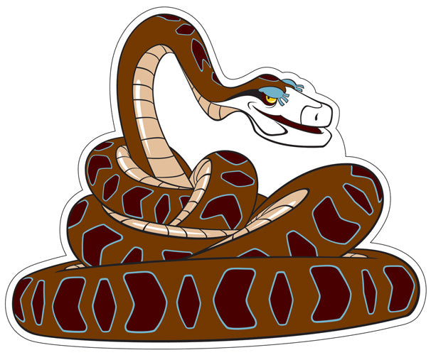 ФМ2-12627 Плакат вырубной А4. Каа из мультфильма Маугли (с блестками в индивидивидуальной упаковке с европодвесом и клеевым клапаном)