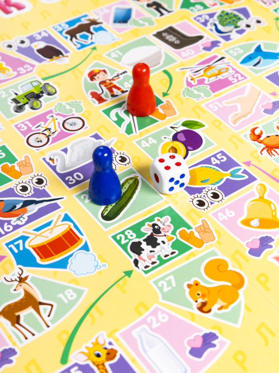 Игра-ходила логопедическая "От звука к звуку" РЬ, ЛЬ, Р, Л (европодвес)