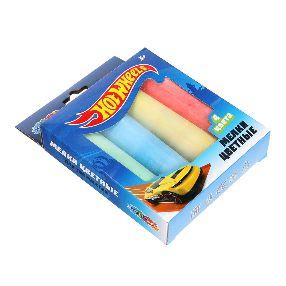 Мелки цветные , 4 цв. Хот Вилс МУЛЬТИ АРТ в кор.48наб