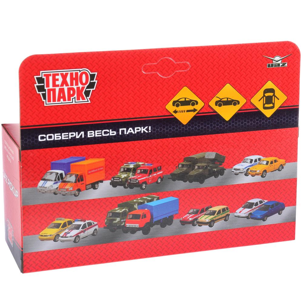 ТМ Технопарк. Машина металл "УАЗ ПИКАП ВОЕННЫЙ", длина 12 см, откр дв, багажник, инерц. в кор.2*36шт
