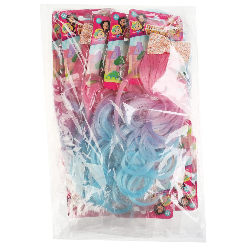 Аксесс д/девочек СКАЗОЧНЫЙ ПАТРУЛЬ прядь волос на заколке (фуксия/син) МИЛАЯ ЛЕДИ уп-10шт в cor.50up