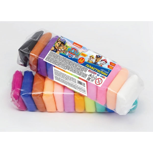 Легкий пластилин Щенячий Патруль 12 цв. 10 гр MultiArt в кор.115наб