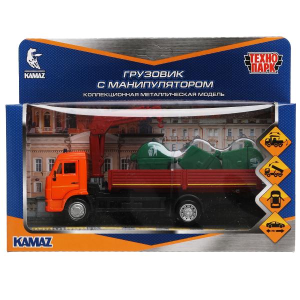 Машина металл KAMAZ МАНИПУЛЯТОР длина 17 см, двери, подвиж дет, инерц, кор. Технопарк в кор.2*30шт