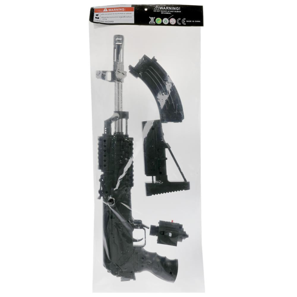 Автомат (п) с лазером. прицелом, со съемным приложением и магазином, с фонарем 0807 в упаковке. в кор.4*15шт