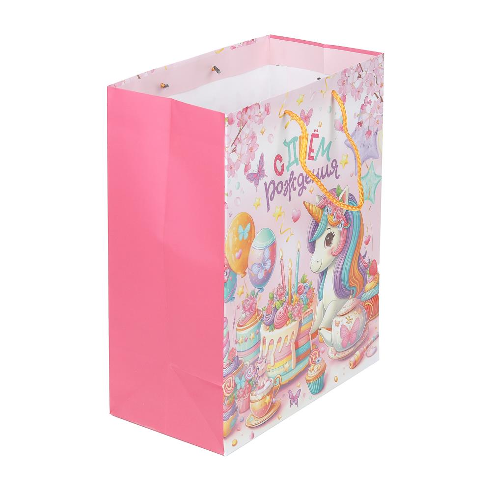 Пакет подарочный МАТОВЫЙ л,единорог,140 гр/м2 ЧУДО ПРАЗДНИК в кор.10*12шт