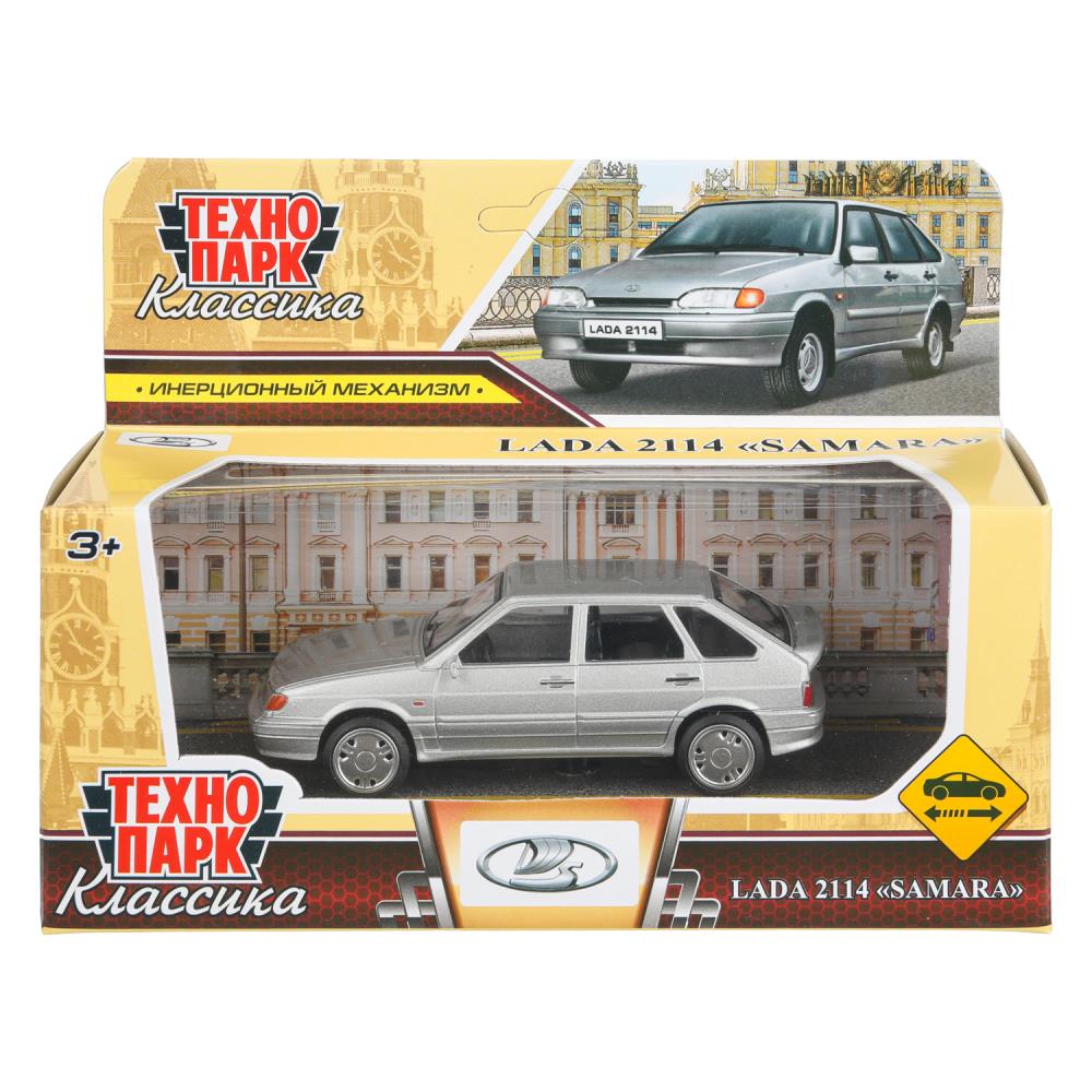 Машина металл LADA lada 2114 длина 10,5 см, инерц, серебристый, кор. Технопарк в кор.2*36шт