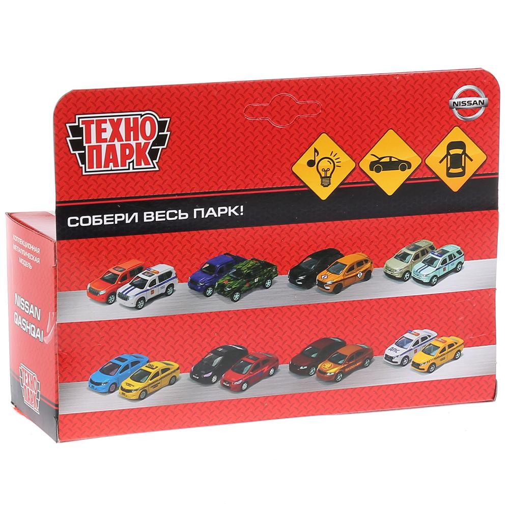 Машина металл светзвук NISSAN QASHQAI ПОЛИЦИЯ 12 см дверь, багажник, инер. кор. Технопарк в кор.2*36шт