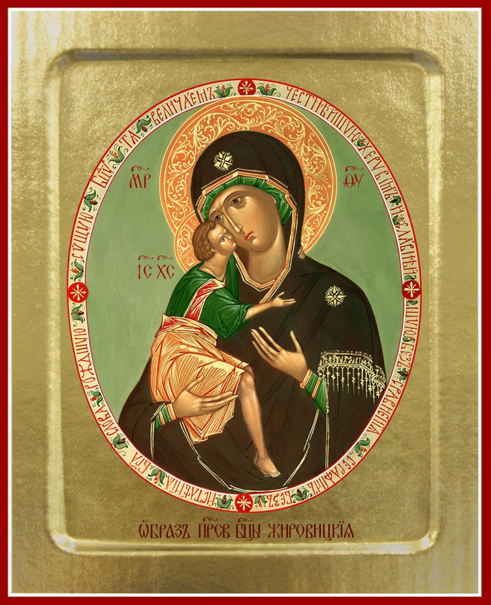 Икона Пресвятой Богородицы, Жировицкая (на дереве): 125 х 160