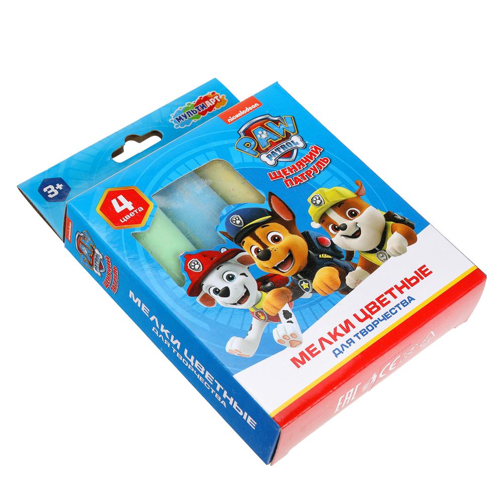 Мелки цветные , 4 цв Щенячий Патруль МУЛЬТИ АРТ в кор.48наб
