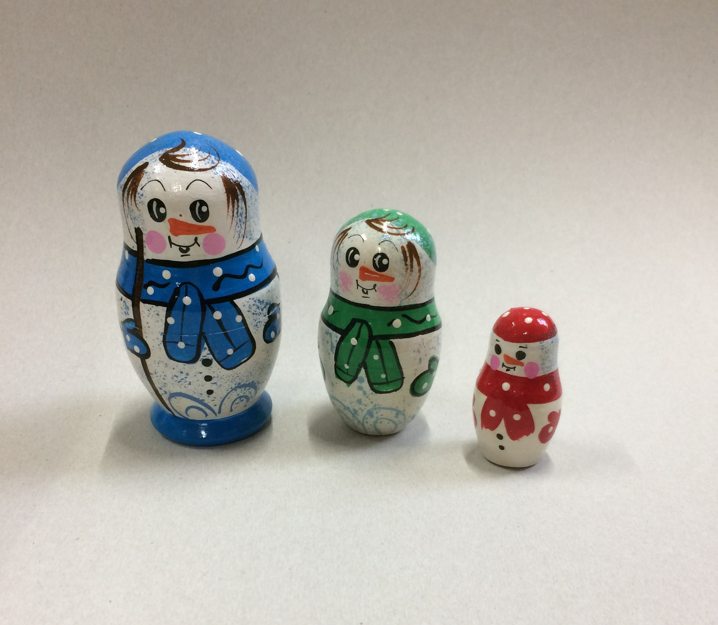 Матрешка "Снеговичок" 3 в 1 арт.7957 (РНИ) (Новый год)