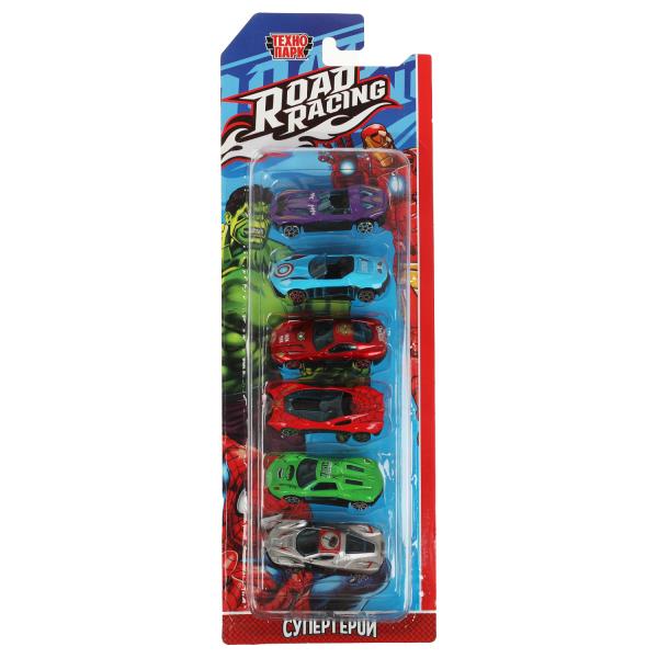 Machine en métal ROAD RACING pour SUISSE 7,5 cm, 6 pièces, dans un assortiment, sous blister, parc technologique en cor.2*72 pièces