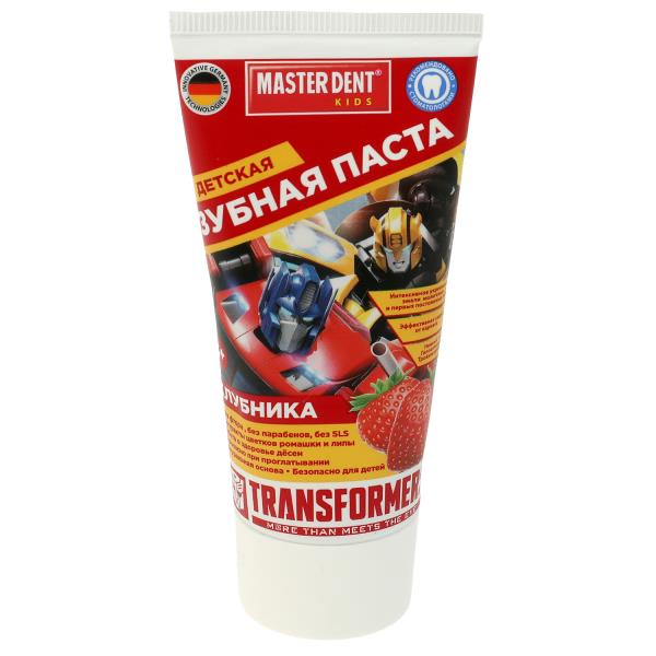Зубная паста для детей 50мл Трансформеры клубника MASTER DENT в кор.24шт