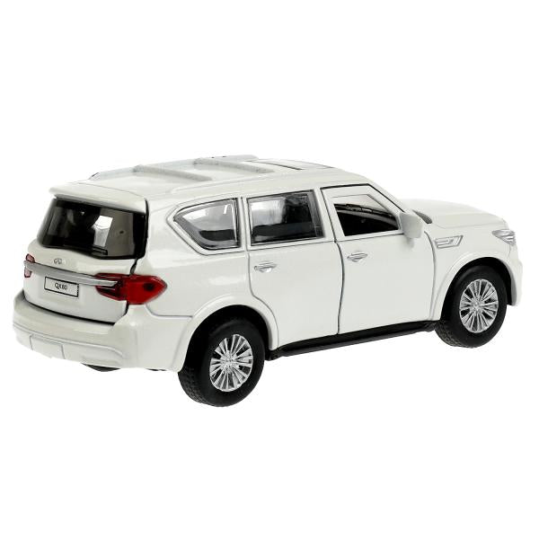Machine en métal INFINITI QX80, d'une taille de 12,5 cm, double, sac, argent, blanc, couleur. Parc technologique dans le cor.2*36шт