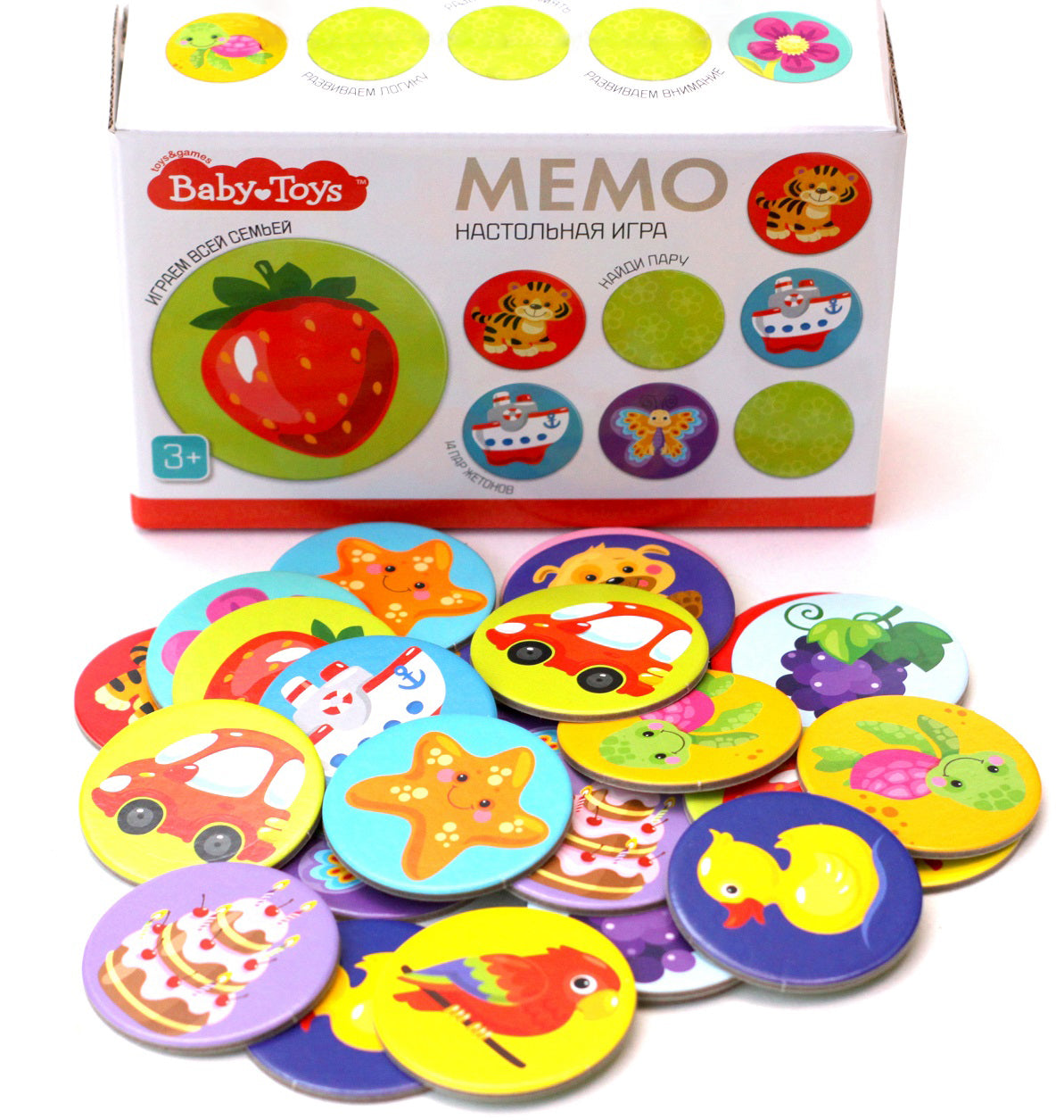 ИГРА НАСТОЛЬНАЯ МЕМО ВABY TOYS в кор.10шт