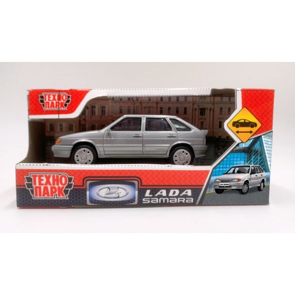 Машина пластик LADA LADA-2114 "SAMARA" без дверей, 11 cm, серебристый кор. Технопарк в кор.2*36шт