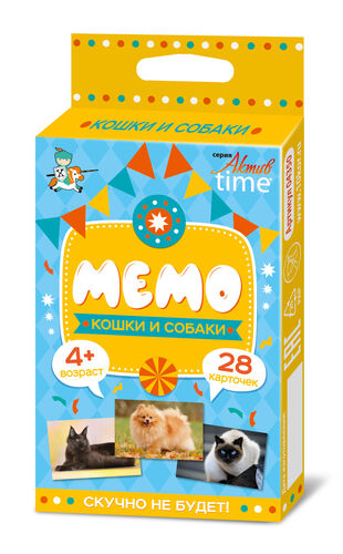 Игра настольная "МЕМО" Кошки и собаки. Серия АКТИВ time