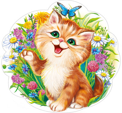 ФМ1-13698 Плакат вырубной А4. Котенок на лугу