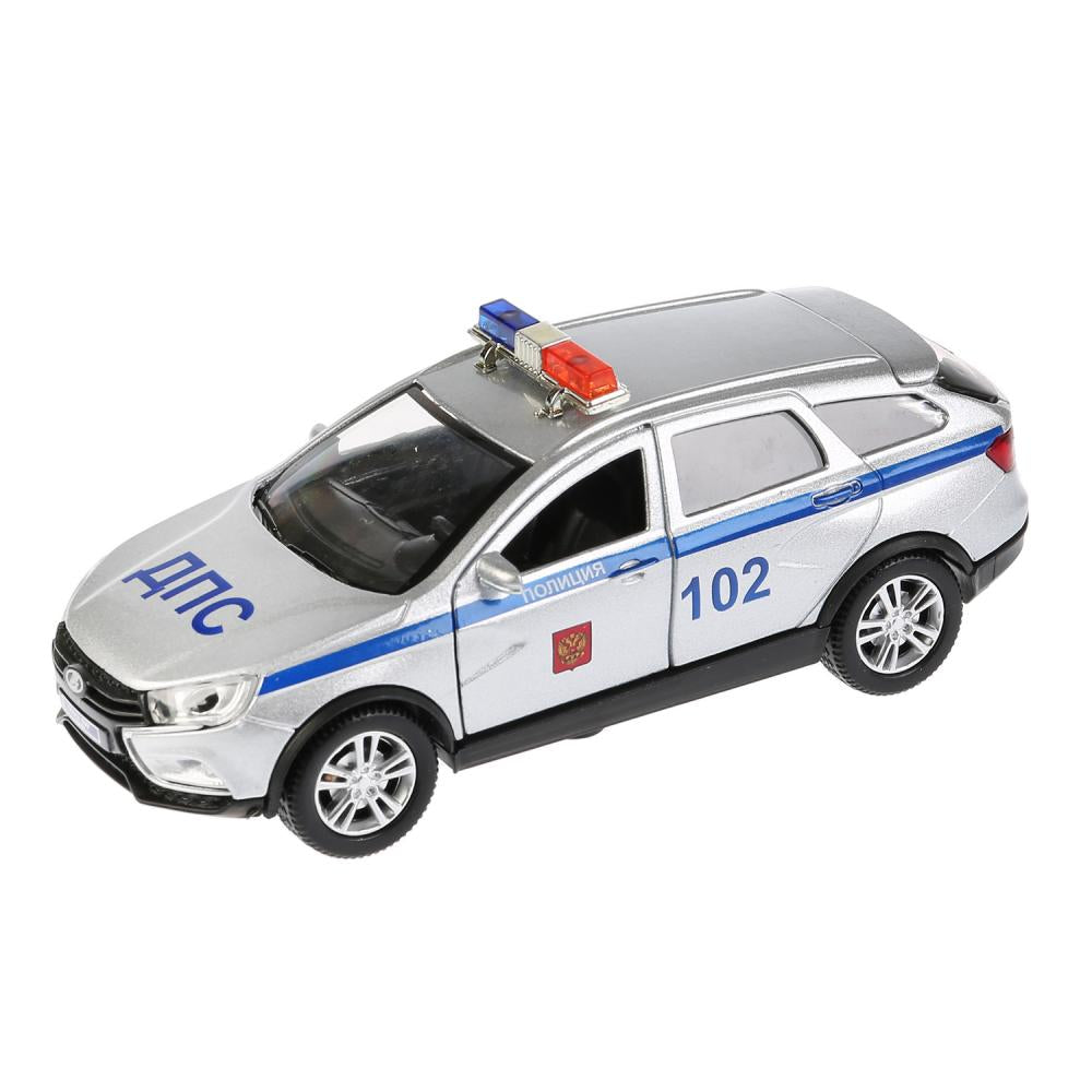 Машина металл свет-звук LADA VESTA SW CROSS ПОЛИЦИЯ 12см, открыв. двери 9748П Технопарк в кор.2*36шт