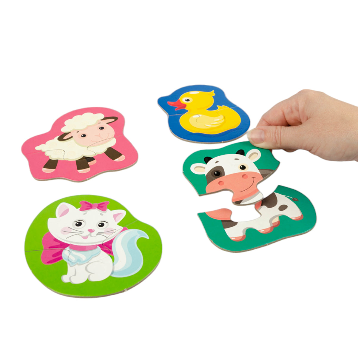 Jouets pour bébé "Домашние животные" (8 cartes, 16 éléments)