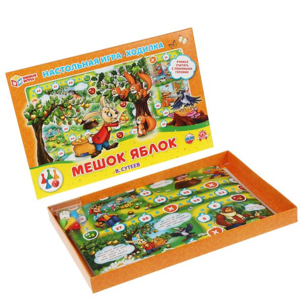 Мешок яблок. В. Сутеев. Настольная игра-ходилка. 217х330х27. Умные игры в кор.20шт