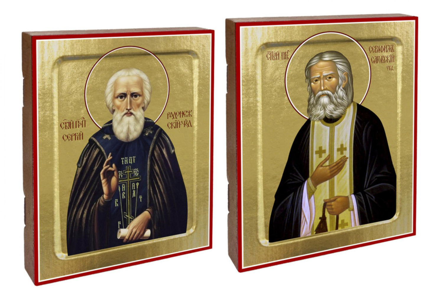 Икона Серафима Саровского, преподобного; Икона Сергия Радонежского, преподобного (complexe avec 2-х икон)