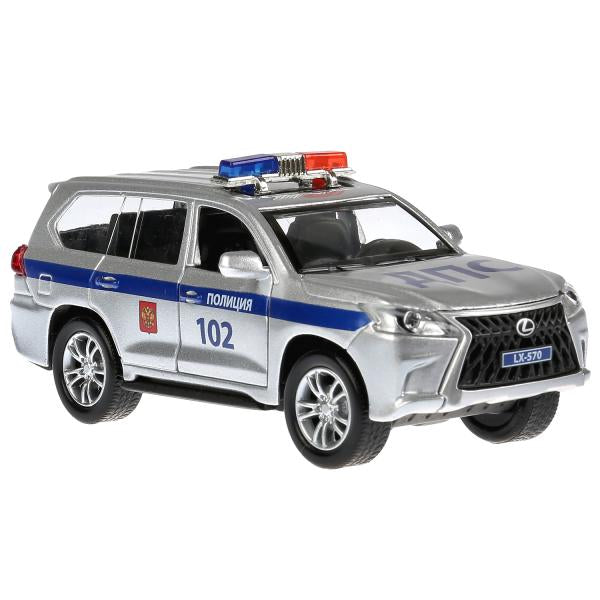 Машина металл свет-звук "LEXUS LX-570 ПОЛИЦИЯ"12см, откр. двери, инерц.в кор. Технопарк в кор.2*36шт