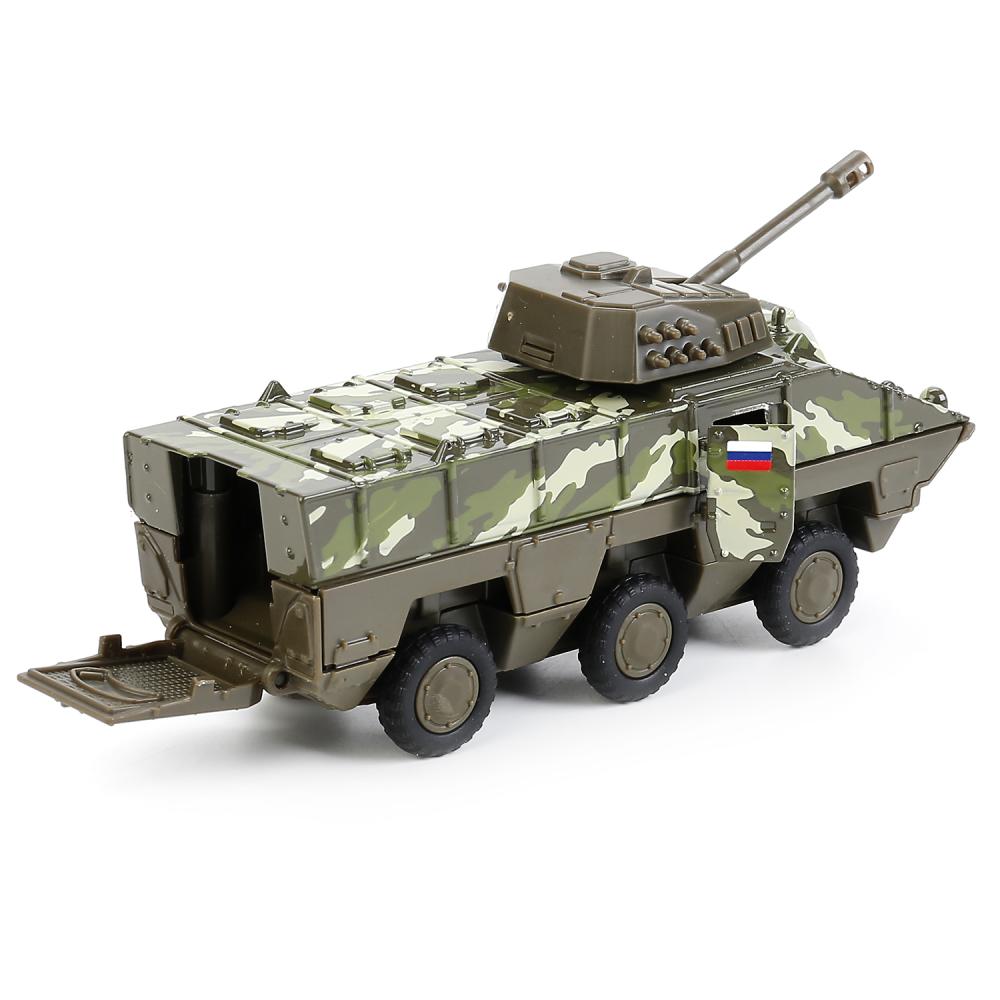 Технопарк. Машина металл "БТР Тайфун" 15 см, двери, башня вращ. 360 гр. инерц. арт.SB-17-39-B(GN)-WB