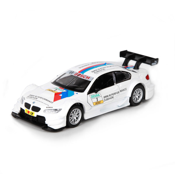 МАШИНА "ТЕХНОПАРК" МЕТАЛЛ. ИНЕРЦ. BMW M3 DTM, 1:42, ОТКРЫВ. ДВЕРИ В РУСС. КОР. в кор.2*36шт