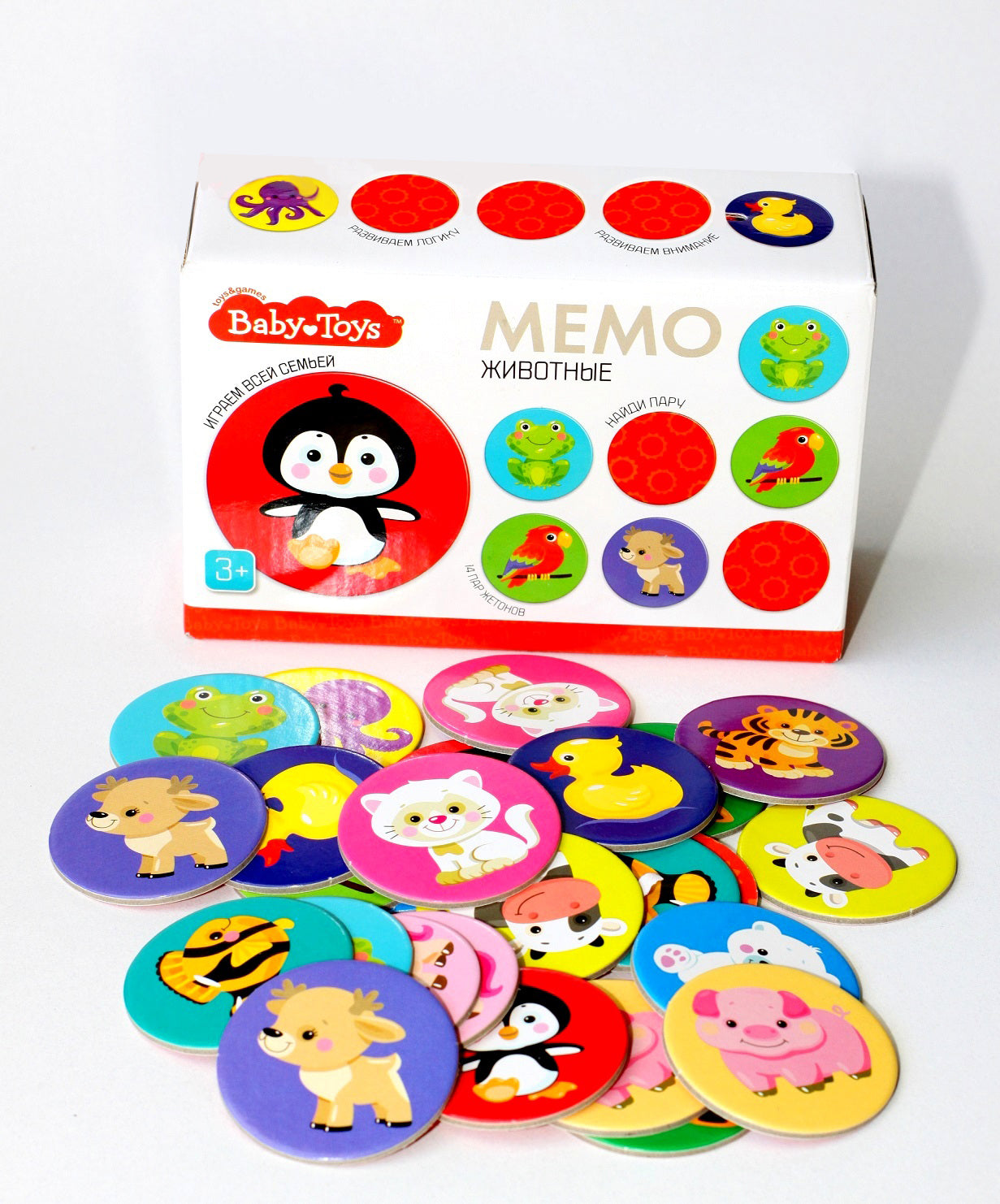 ИГРА НАСТОЛЬНАЯ МЕМО "ЖИВОТНЫЕ" ВABY TOYS в кор.10шт
