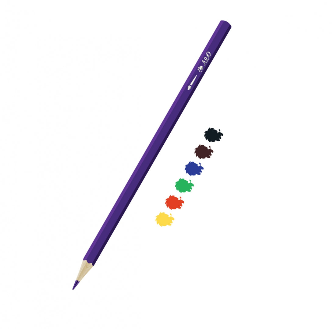 "Лео" "Ярко" LBSWP-06 Набор акварельных карандашей заточенный  6 цв. . LBSWP-06