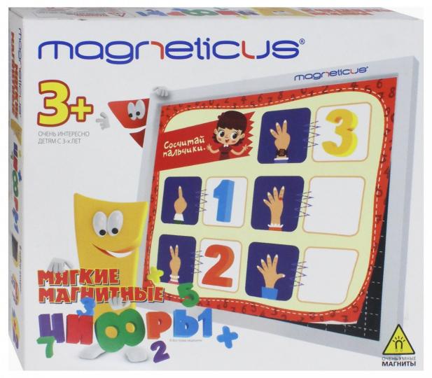 Magneticus.Мягкие магнитные цифры 3+ (25 цифр,10 знаков,10 заданий) арт.NUM-002 /12