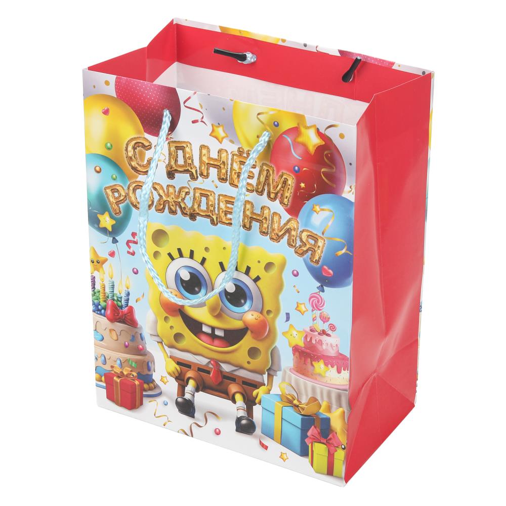 Пакет подарочный глянцевый м,желтая губка,140 гр/м2 ЧУДО ПРАЗДНИК в кор.12*12шт