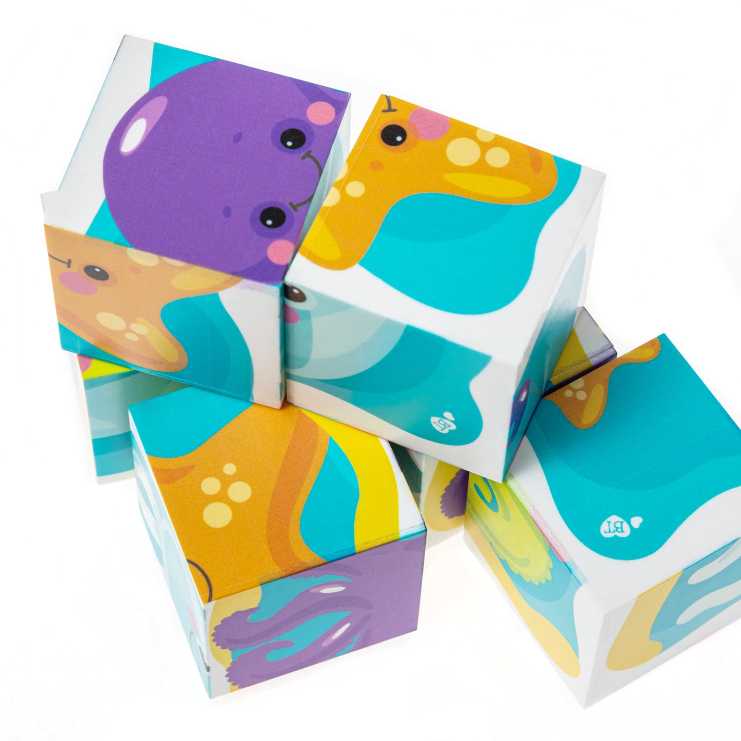 Кубики "Обитатели моря" (без обклейки) 6 шт Baby Toys