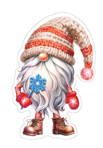 М-16592 Figurine en forme de Vырубная. Гномик со снежинкой в руке (двухсторонняя, ВД-лак)