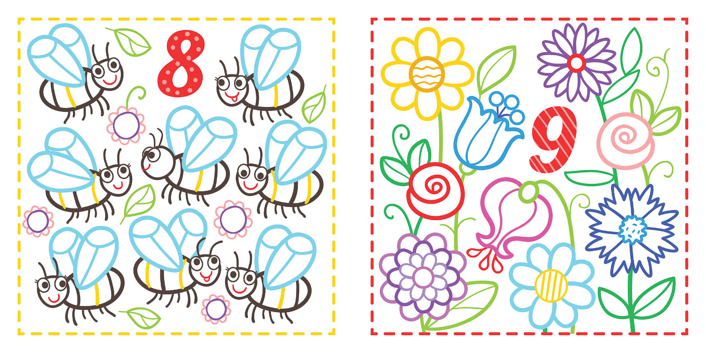 Первый счет 1+:книжка-раскраска для малышей