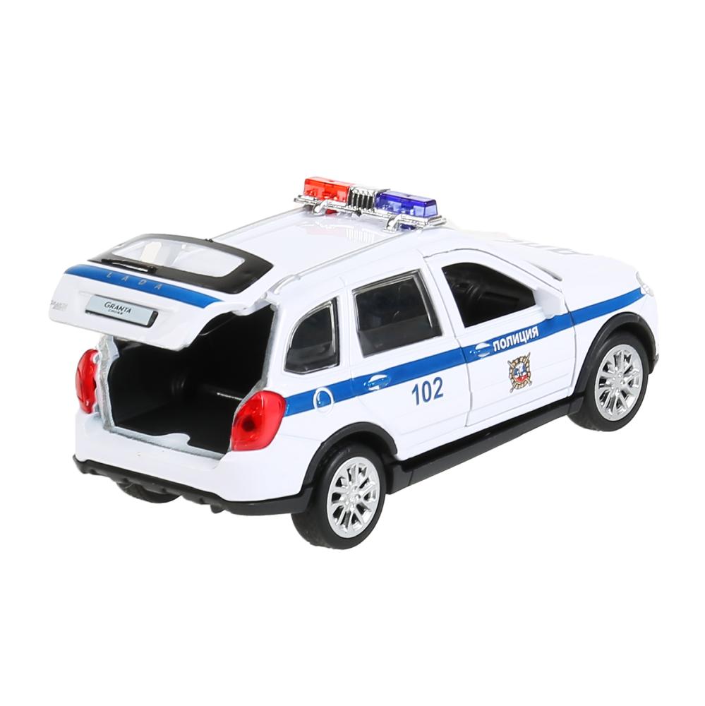 GRANTACRS-12POL-WH 299797 Машина металл LADA GRANTA CROSS ПОЛИЦИЯ 12 см, двери, багаж, ин, кор. Техн