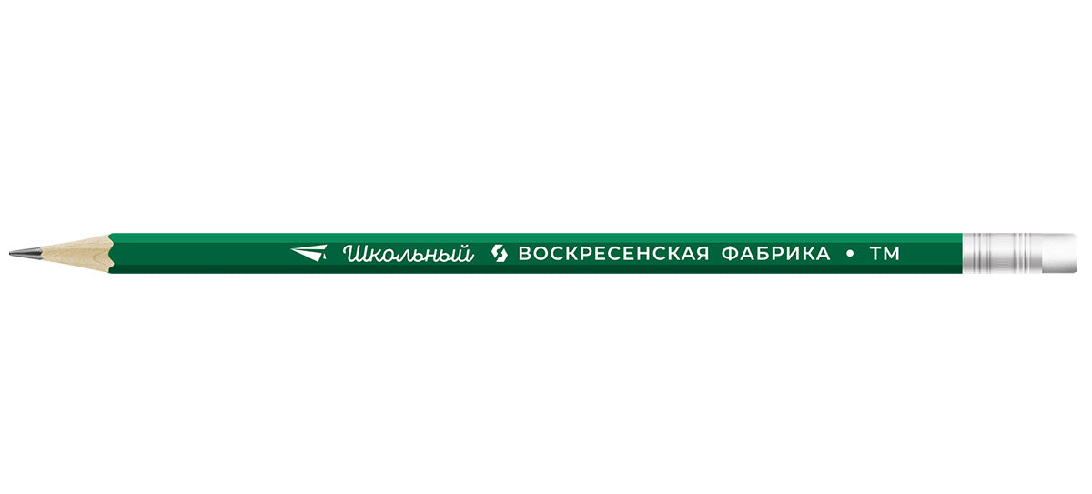 "ВКФ" "Школьный" 11100 Карандаш графитный с ластиком заточенный ТМ (HB) .