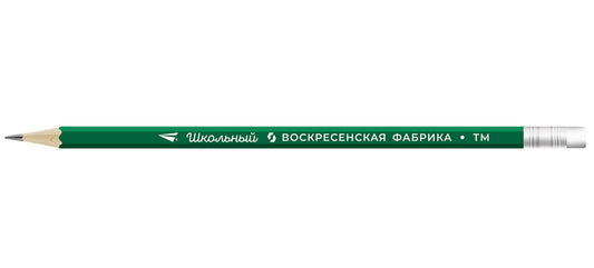 "ВКФ" "Школьный" 11100 Карандаш графитный с ластиком заточенный ТМ (HB) .