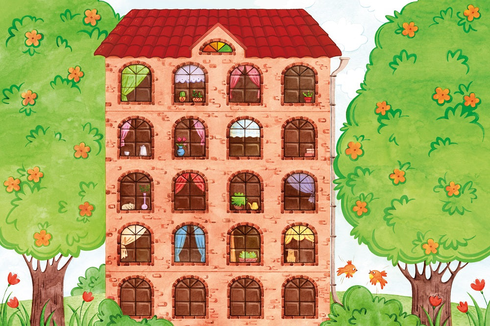 Мишка в домике. Vous pouvez le faire avec vos amis. (168 cartes, poteaux + instructions)