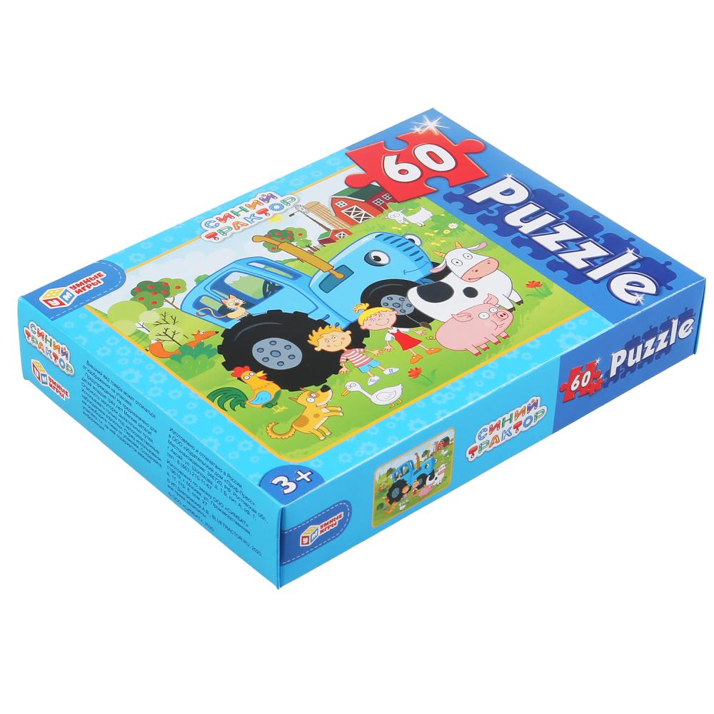 Синий трактор. Пазлы классические в коробке. Пазл 60 деталей. Умные игры в кор.24шт
