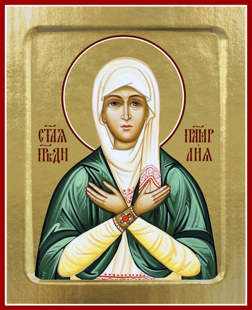 Икона Лии, праведной (в изумрудном облачении) (на дереве): 125 х 160
