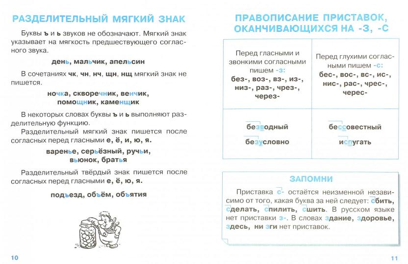 Правила для начальной школы. Правила по русскому языку. (с наклейками-шпаргалками). 6+