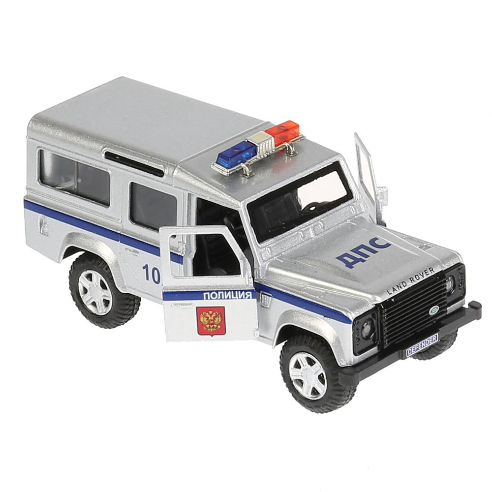 Машина металл светзвук LAND ROVER DEFENDER ПОЛИЦИЯ 12 см, дв, баг, ин, кор. Технопарк в кор.2*36шт