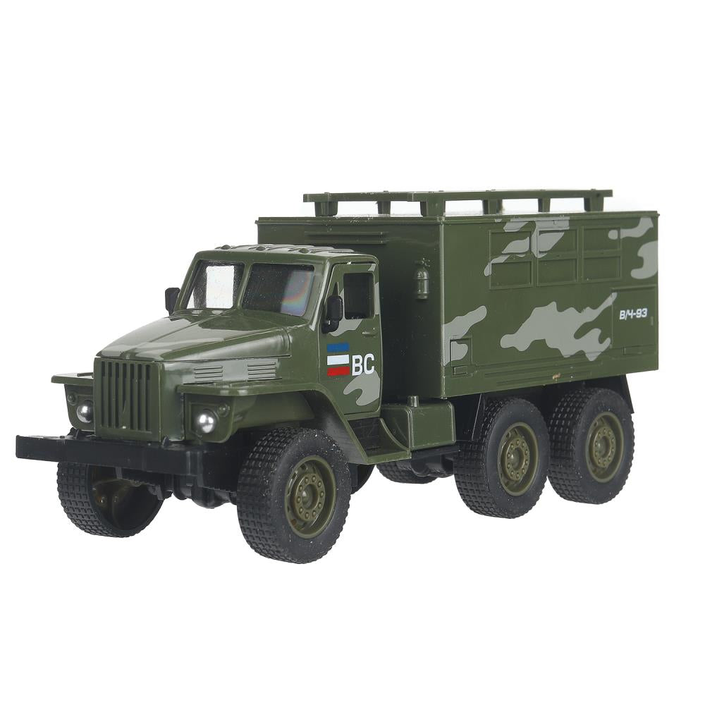 Машина пластик ГРУЗОВИК 17 см, инерция, дверь, ВОЕННЫЙ Технопарк в кор.2*72шт